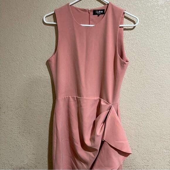 Parker Black Pink Madeline Ruffle sleeveless maxi Gown 6 - Picture 4 of 12